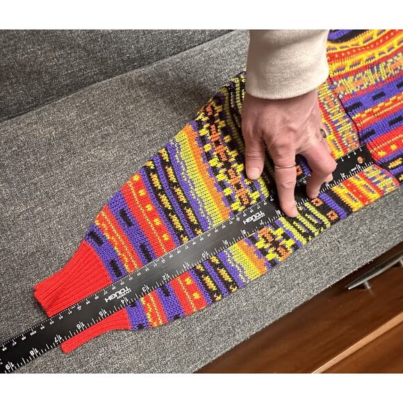 Vtg 80s 90s One Step Up Dopamine Cardigan Oversized Knit Sweater Sz S Unisex EUC - Picture 15 of 15